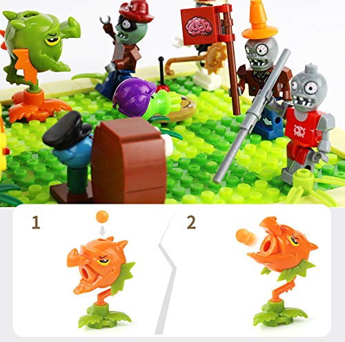 MAGMABRICK Plants Vs Zombies: Zombie Set y Plant 4X4 Battle Stage Building Compatible con Lego