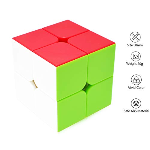 Maomaoyu Cubo Magico 2x2 2x2x2 Original Puzzle Cubo de la Velocidad Niños Juguetes Educativos, Stickerless