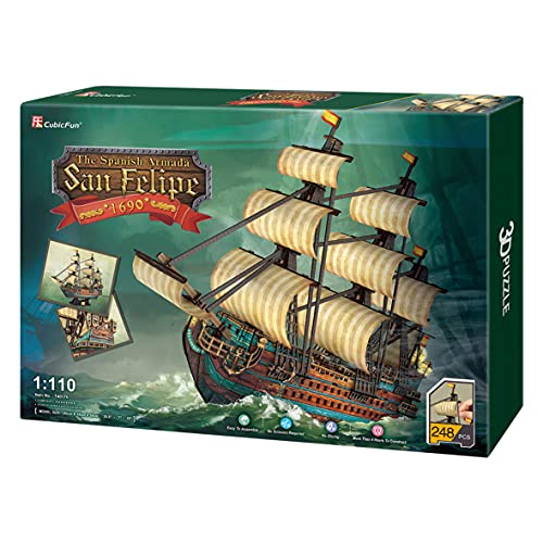 Maqueta Barco San Felipe 1960, Puzzle 3D Buque Armada Española, Puzzles 3D Barcos, Maquetas para Construir Adultos y Niños, 248 Piezas, 240 Min De Montaje