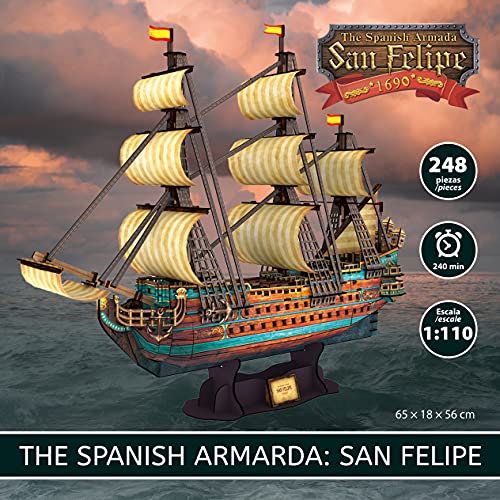 Maqueta Barco San Felipe 1960, Puzzle 3D Buque Armada Española, Puzzles 3D Barcos, Maquetas para Construir Adultos y Niños, 248 Piezas, 240 Min De Montaje