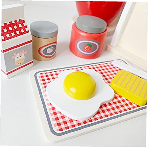 Máquina De Café Juguetes, Juguetes De Madera De Madera De La Crepe 4pcs Máquina De Café Toy Machine Máquina Licuadora Pan De Madera De Cocina Juguetes Educativos para Niños Juguetes