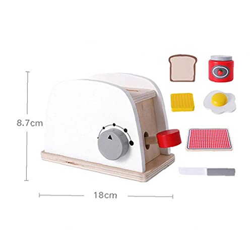 Máquina De Café Juguetes, Juguetes De Madera De Madera De La Crepe 4pcs Máquina De Café Toy Machine Máquina Licuadora Pan De Madera De Cocina Juguetes Educativos para Niños Juguetes