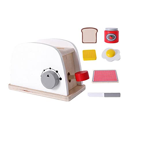 Máquina De Café Juguetes, Juguetes De Madera De Madera De La Crepe 4pcs Máquina De Café Toy Machine Máquina Licuadora Pan De Madera De Cocina Juguetes Educativos para Niños Juguetes