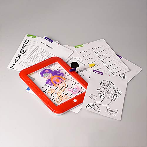 MARFUNY Tablero de Escritura LED mágico 3D, Creative Art Magic Board Pad con lápiz Pincel de Dibujo, Tablero de Dibujo portátil de Alta tecnología para niños, Tableta de Aprendizaje