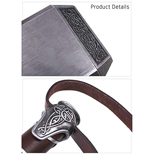 Martillo de Thor Resina con Base de Soporte MjöLnir Halloween Cosplay Costume Prop Martillo de Batalla de Thor 1: 1 Martillo de tamaño Natural para Thor Hombres Ragnarok