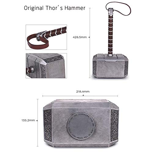 Martillo de Thor Resina con Base de Soporte MjöLnir Halloween Cosplay Costume Prop Martillo de Batalla de Thor 1: 1 Martillo de tamaño Natural para Thor Hombres Ragnarok