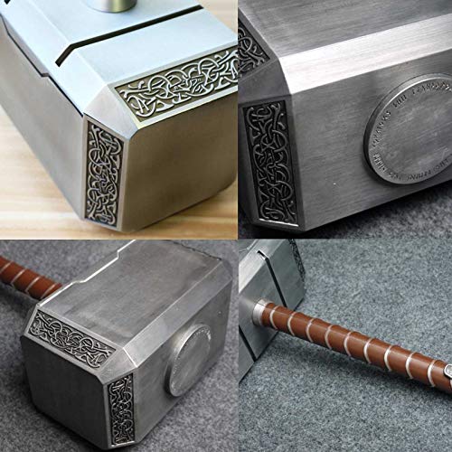 Martillo de Thor Resina con Base de Soporte MjöLnir Halloween Cosplay Costume Prop Martillo de Batalla de Thor 1: 1 Martillo de tamaño Natural para Thor Hombres Ragnarok