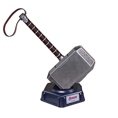 Martillo de Thor Resina con Base de Soporte MjöLnir Halloween Cosplay Costume Prop Martillo de Batalla de Thor 1: 1 Martillo de tamaño Natural para Thor Hombres Ragnarok