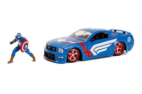 Marvel 253225007 Capitán América 2006 Ford Mustang GT Die-Cast Toy Sports Car