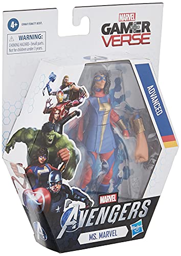 Marvel Avengers Hasbro Marvel Gamerverse - Figura de acción de Ms Marvel de 6 Pulgadas, Piel de Armadura Avanzada, Desde los 4 años, NA