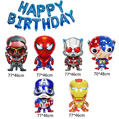 Marvel Cumpleaños Decoracion, Globos Superheroes Niña, Spiderman Globo, Foil Balloons, Feliz Cumpleaños Del Pancarta, Para Fiesta Temática, Baby Shower, Fiestas De Cumpleaños, 7 Piezas