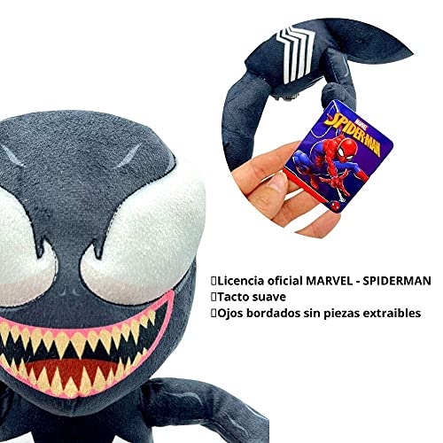 Marvel, Spiderman Villanos Peluche The Lizard, Doctor Octopus, Carnage, Venom, y Green Goblin - 28-33 CM ( 11-13") Licencia Oficial (VENOM)