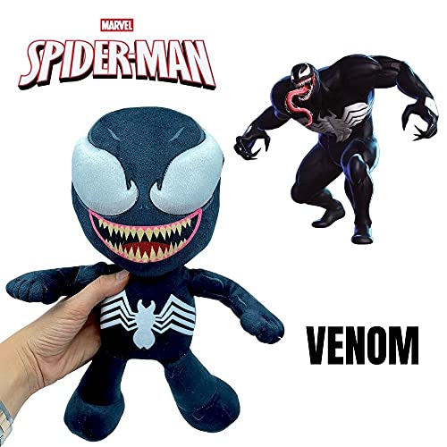 Marvel, Spiderman Villanos Peluche The Lizard, Doctor Octopus, Carnage, Venom, y Green Goblin - 28-33 CM ( 11-13") Licencia Oficial (VENOM)