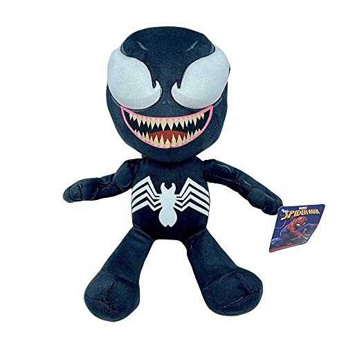 Marvel, Spiderman Villanos Peluche The Lizard, Doctor Octopus, Carnage, Venom, y Green Goblin - 28-33 CM ( 11-13") Licencia Oficial (VENOM)