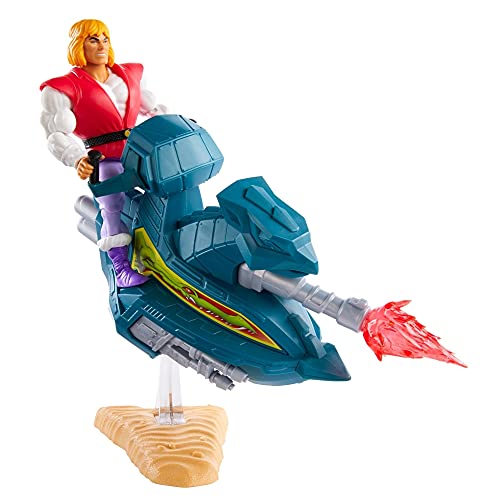 Masters of the Universe Origins Prince Adam with Sky Sled, Figura de acción para niños y niñas +6 años (Mattel GPP30)