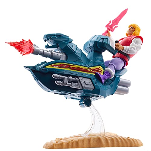 Masters of the Universe Origins Prince Adam with Sky Sled, Figura de acción para niños y niñas +6 años (Mattel GPP30)