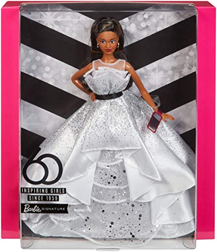 Mattel Barbie Collector-Muñeca celebración 60 aniversario morena, multicolor FXC79