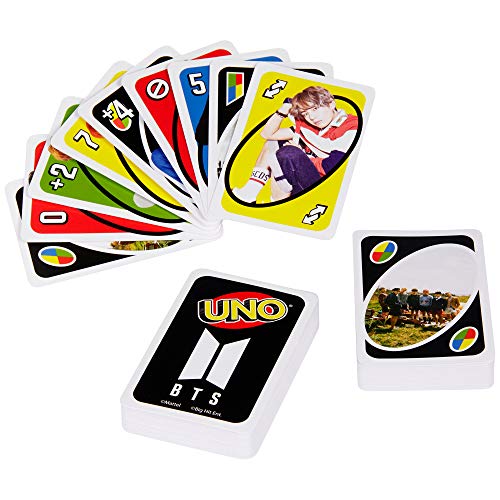 Mattel - Games UNO BTS, juego de cartas del grupo de música coreano ( GDG35)