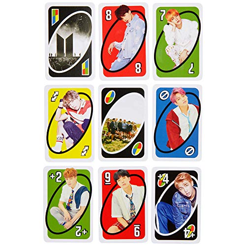 Mattel - Games UNO BTS, juego de cartas del grupo de música coreano ( GDG35)