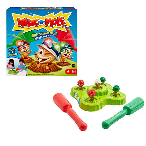 Mattel Games Whac-a-mole juego de mesa con luces y sonidos, juego para niños y niñas +4 años (Mattel GVD47)