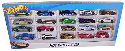 Mattel Hot Wheels H7045/Pack DE 20, Set de Regalo, Zufallige Coches/Modelos