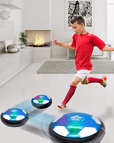 Maxesla Juguete Balón de Fútbol Flotante - Recargable Pelota Futbol con Protectores de Espuma Suave y Luces LED, Air Power Soccer para Niños de 3-12 Años