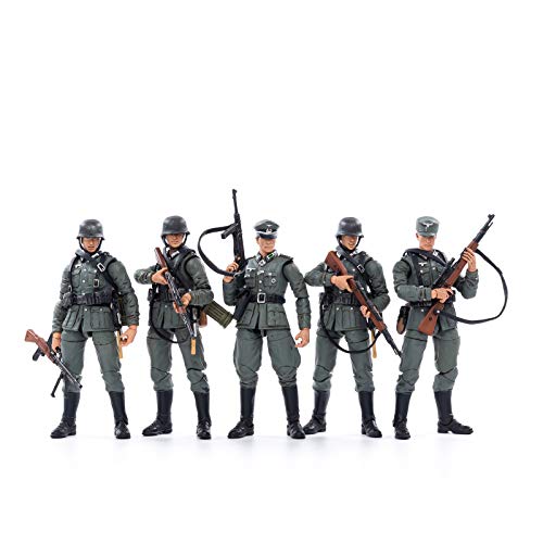 Mecotecn Figuras Soldados 1/18, 5 Piezas WW2 Alemania Wehrmacht Figura de Acción de Soldado con Arma