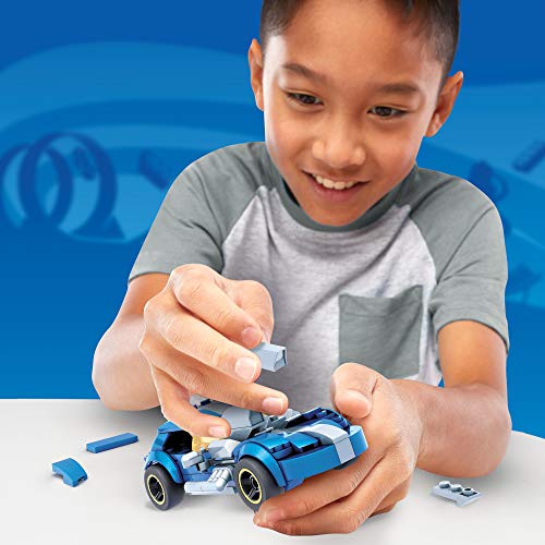 Mega Construx Hot Wheels Twinmill Coche de juguete de bloques de construcción, incluye figura, para niños +5 años (Mattel GVM31)