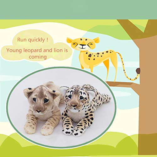 MEIMING Animales De Juguete De Aproximadamente 60 Cm De Peluche De Juguete De Simulación León De Leopardo De Las Nieves Tigre El Juguetón Almohadas De Felpa Lindas Animales De Peluche Toy León