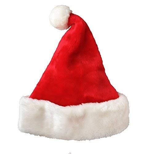 Meiwash Papá Noel Sombrero de Navidad Sombrero de Navidad de Lujo Sombrero de Felpa Niño Adulto Sombrero Navidad Fiesta Familiar Suministros (Niño, 1 PC)