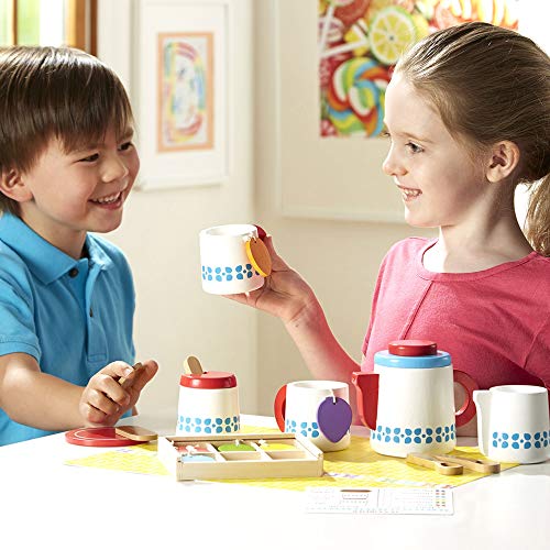 Melissa & Doug Wooden Steep and Serve Tea Set, Multicolor (19843) , Modelos/colores Surtidos, 1 Unidad