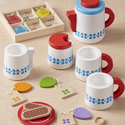 Melissa & Doug Wooden Steep and Serve Tea Set, Multicolor (19843) , Modelos/colores Surtidos, 1 Unidad