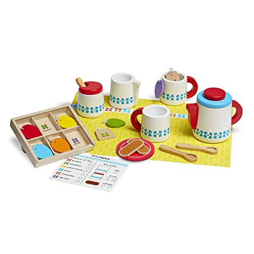 Melissa & Doug Wooden Steep and Serve Tea Set, Multicolor (19843) , Modelos/colores Surtidos, 1 Unidad