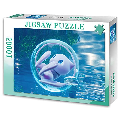 Mew Jigsaw Puzzles para Adultos 1000 Piezas Pokemon Jigsaws Family Challenge Juego Serie Anime (70x50cm)