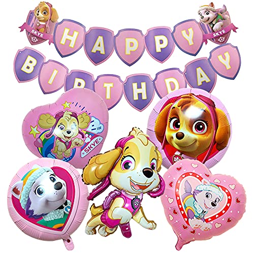 MEZHEN Foil Globos de Cumpleaños para Dog Cumpleaños Decoración Happy Birthday Globos Dog Birthday Party Foil Balloons