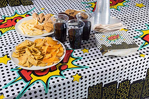 MIANRUII 4 Pack Superhero Plastic Table Cover 43 "x 71" Superhero Tablecloths Party Supplies Decorations