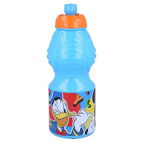 MICKEY MOUSE | Botella de Agua Infantil con cierre antifugas | Cantimplora Reutilizable para niños con tapón anti goteo - Libre de BPA - 400 ML