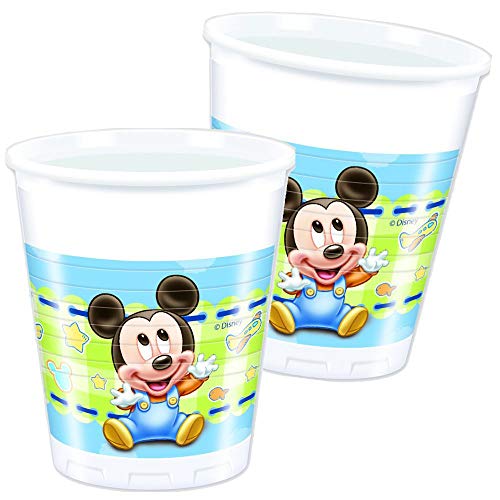 Mickey Mouse Establecer Vajilla Desechable Baby Platos Tazas Servilletas