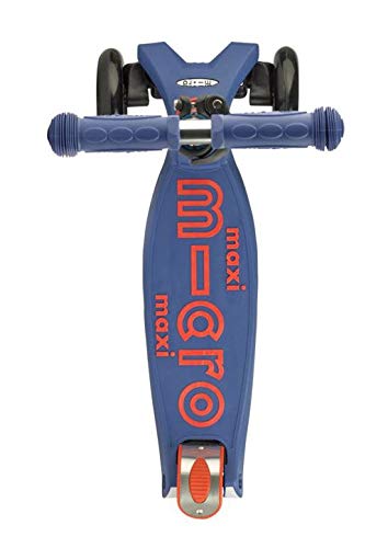 Micro® Maxi Deluxe, Diseño Original, Patinete 3 Ruedas, 5-12 Años, Peso 2,5kg, Carga hasta 70Kg, Altura 67-91cm, Rodamientos ABEC 9, Plataforma Antideslizante (Azul, Talla Única)