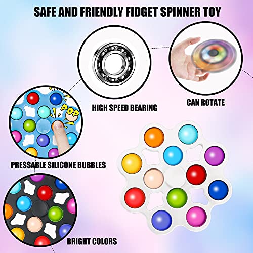 MILESTAR Fidget Spinner Toys para niños 12 Circle Pop it Games Juguetes para aliviar la ansiedad Juguetes para aliviar el estrés en la Oficina Regalos para niños Regalos para Amigos Estilo 3 en 1