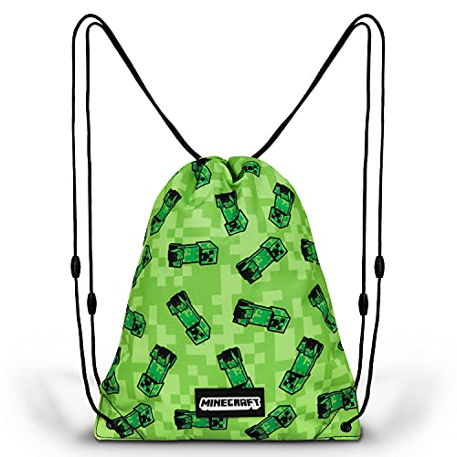 Minecraft Mochila Cuerdas, Mochila Escolar Niño y Adolescente, Bolsa de Cuerdas, Bolsa Gimnasio y Piscina