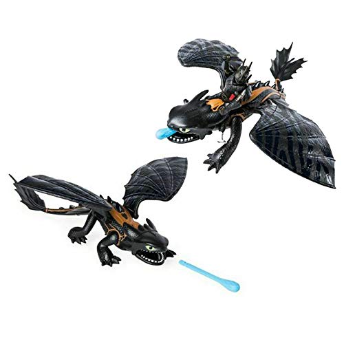 MINGZE Cómo Entrenar a tu dragón Conjunto de Modelos - Dragón Desdentado, Viking Hiccup/Lightfury, Figuras de Juguete Dragon Riders (Toothless and Hiccup)