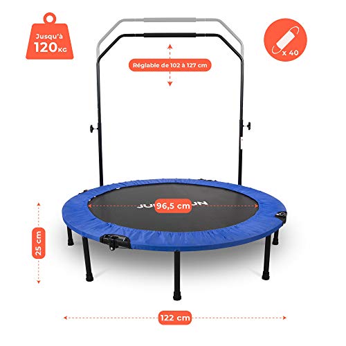 Mini Cama Elástica - Trampolín Fitness Jump4fun Plegable Doble Barra