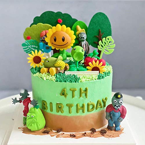 Mini Juego de Figuras Decoración para Tartas YUESEN 8pcs Plantas de contra Zombies Caricatura Cake Topper Mini Juguetes Baby Shower Fiesta de cumpleaños Pastel Decoración Adorno de Torta