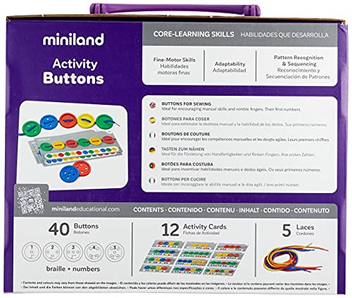 Miniland Activity Button-Botones para Coser, Multicolor (31791)