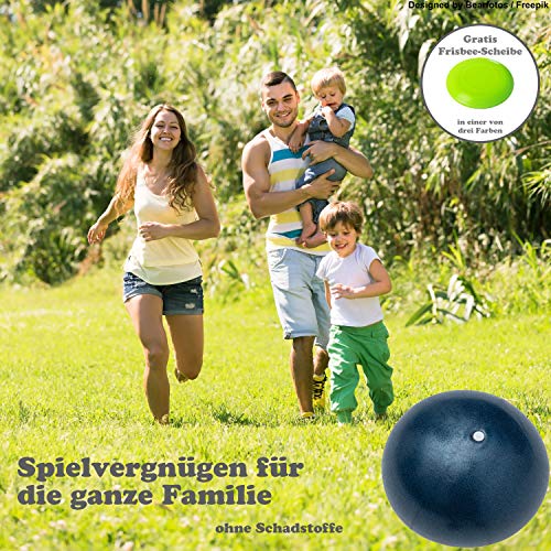 Minis Kreativ Pelota blanda especialmente duradera para toda la familia - Pelota infantil inofensiva para interior y exterior - Ø 23cm incl. Frisbee de regalo