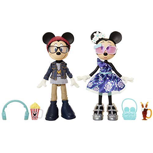 Minnie Disney Mouse: Minnie & Mickey Playset de 2 muñecas - Noche de Cine