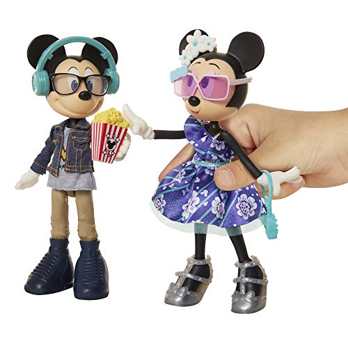 Minnie Disney Mouse: Minnie & Mickey Playset de 2 muñecas - Noche de Cine