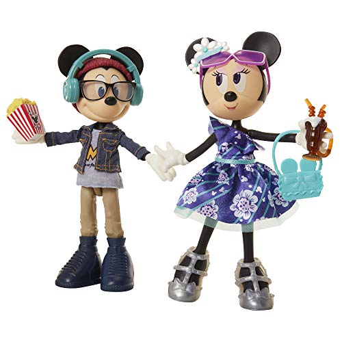 Minnie Disney Mouse: Minnie & Mickey Playset de 2 muñecas - Noche de Cine