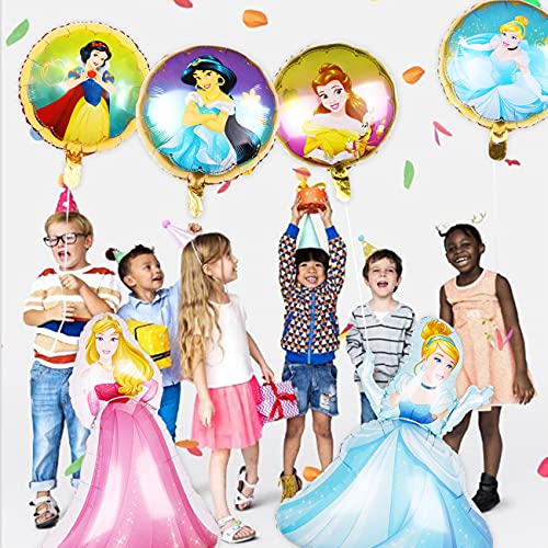 Miotlsy Globo Princesa Disney- Partido 12PCS Cenicienta, Campana, Blancanieves , Bella Durmiente &Reina de las Nieves, Globos Cumpleaños Decoracion de Princesa Baby Shower